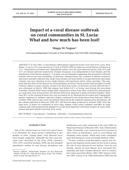 Impact of a Coral Disease Outbreak on Coral Communities in St. Lucia: What and How Much Has Been Lost?