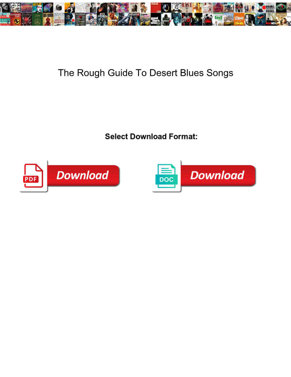 The Rough Guide to Desert Blues Songs Recovery