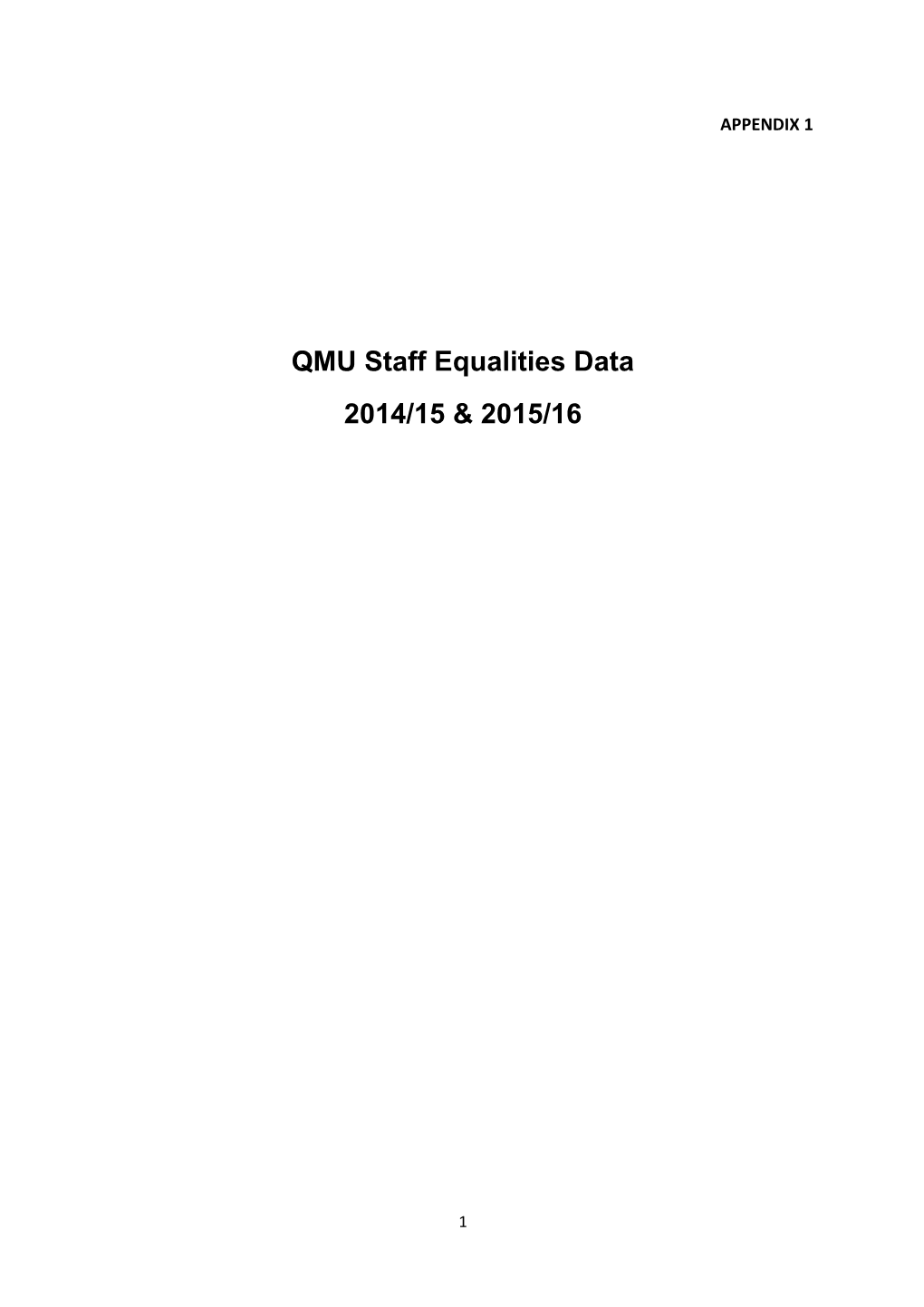 QMU Staff Equalities Data