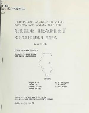 Guide Leaflet, Geological Science Field Trip, Charleston Area, Coles and Clark Counties