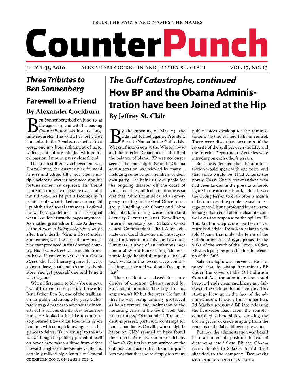 How BP and the Obama Adminis- Tration Have Been Joined at The