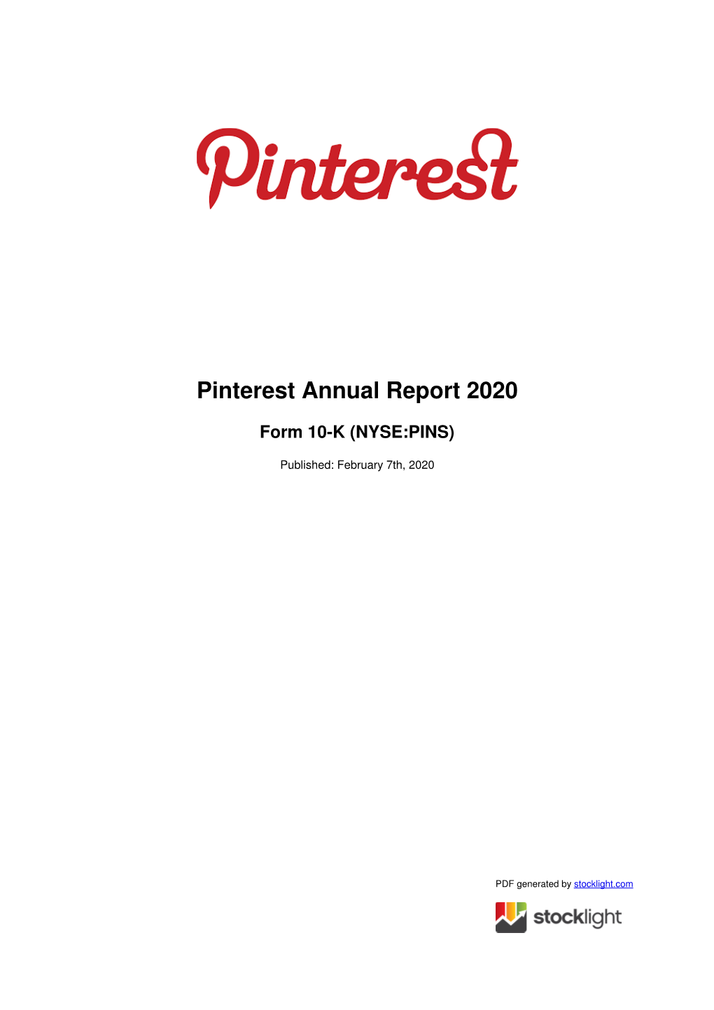 Pinterest Annual Report 2020