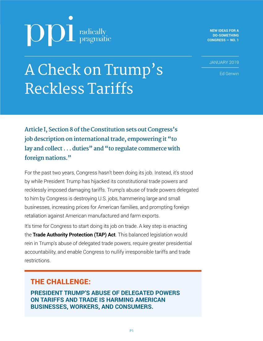 A Check on Trump's Reckless Tariffs