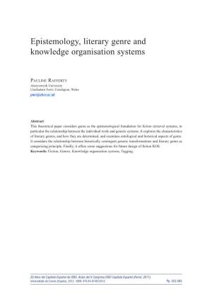 Epsitemology, Literary Genre and Knowledge Organisation Systems