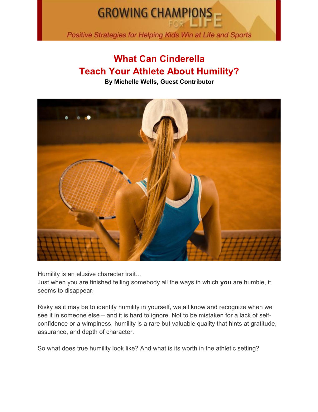 What Can Cinderella Teach Your Athlete About Humility? (PDF)