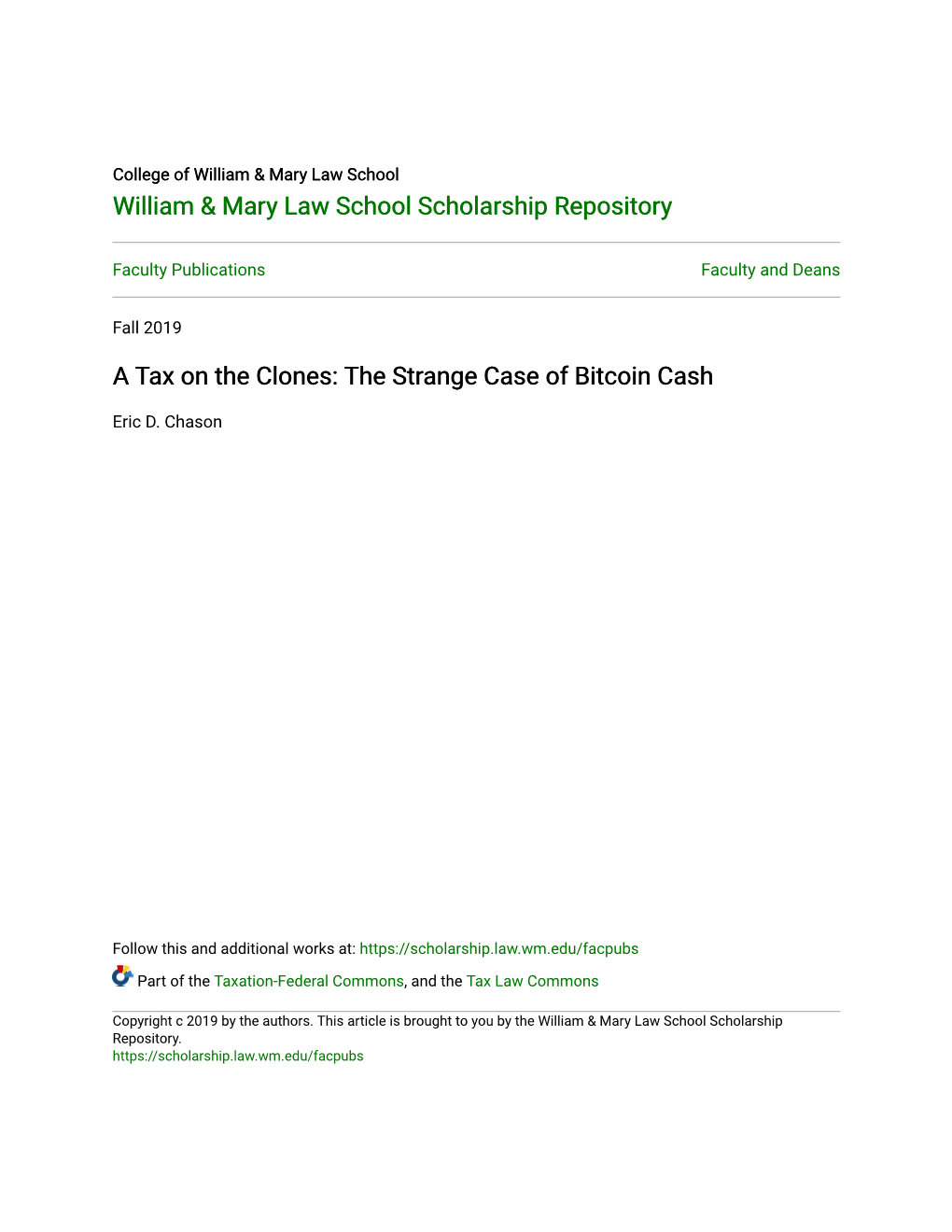 A Tax on the Clones: the Strange Case of Bitcoin Cash