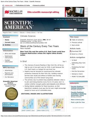 Storm of the Century Every Two Years : Article : Scientific American