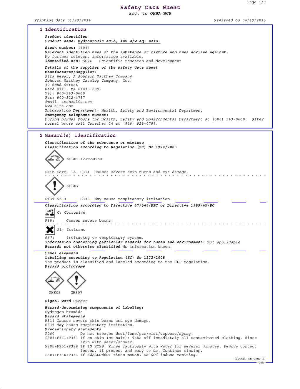 Safety Data Sheet Acc