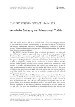 Bbc Persian Service 1941–1979