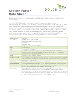 Growth Factor Data Sheet
