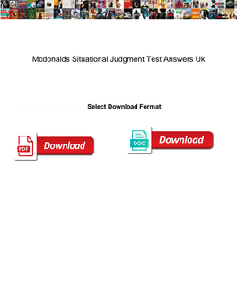 Mcdonalds Situational Judgment Test Answers Uk