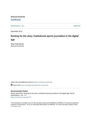Rooting for the Story: Institutional Sports Journalism in the Digital Age