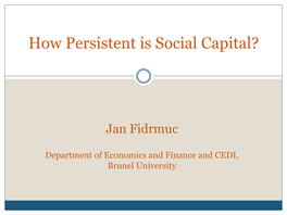 How Persistent Is Social Capital?