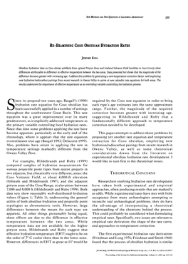 135 I.E-Examining COSO OBSIDIAN HYDRATION RATES