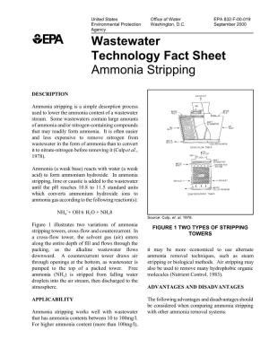 Wastewater Technology Fact Sheet: Ammonia Stripping