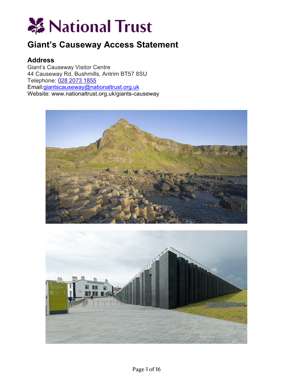 Giant's Causeway Access Statement