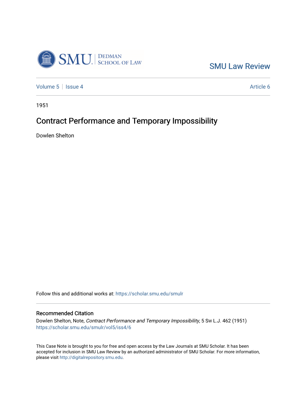 Contract Performance and Temporary Impossibility