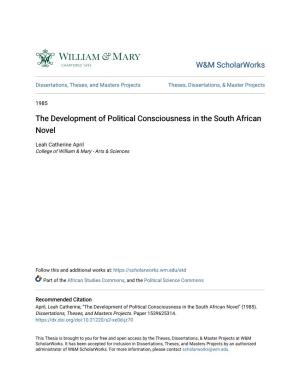The Development of Political Consciousness in the South African Novel