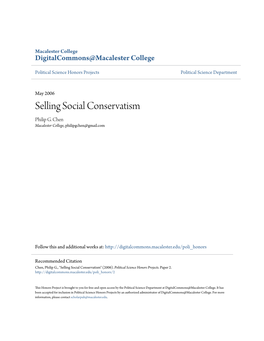 Selling Social Conservatism Philip G