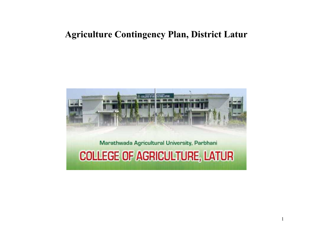 Agriculture Contingency Plan, District Latur