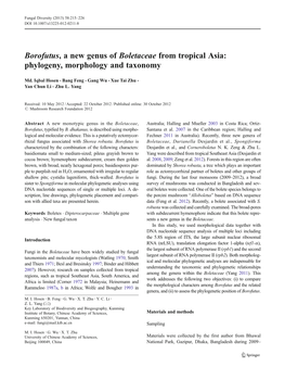 Phylogeny, Morphology and Taxonomy