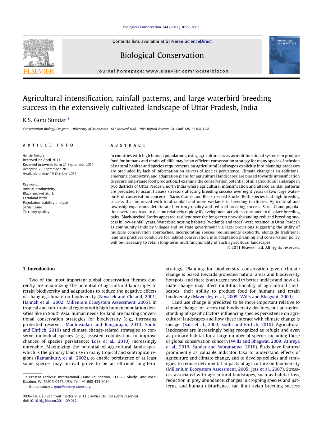 Biological Conservation 144 (2011) 3055–3063