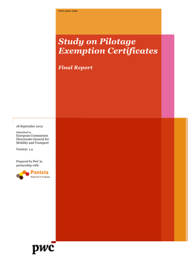 Study on Pilotage Exemption Certificates