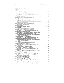 Index, JAAVSO Volume 28, 2000 210 AAVSO Headquarters Chart