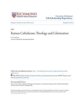 Roman Catholicism: Theology and Colonization G