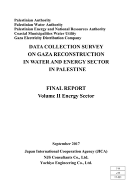 Data Collection Survey on Gaza Reconstruction in Water and Energy Sector in Palestine