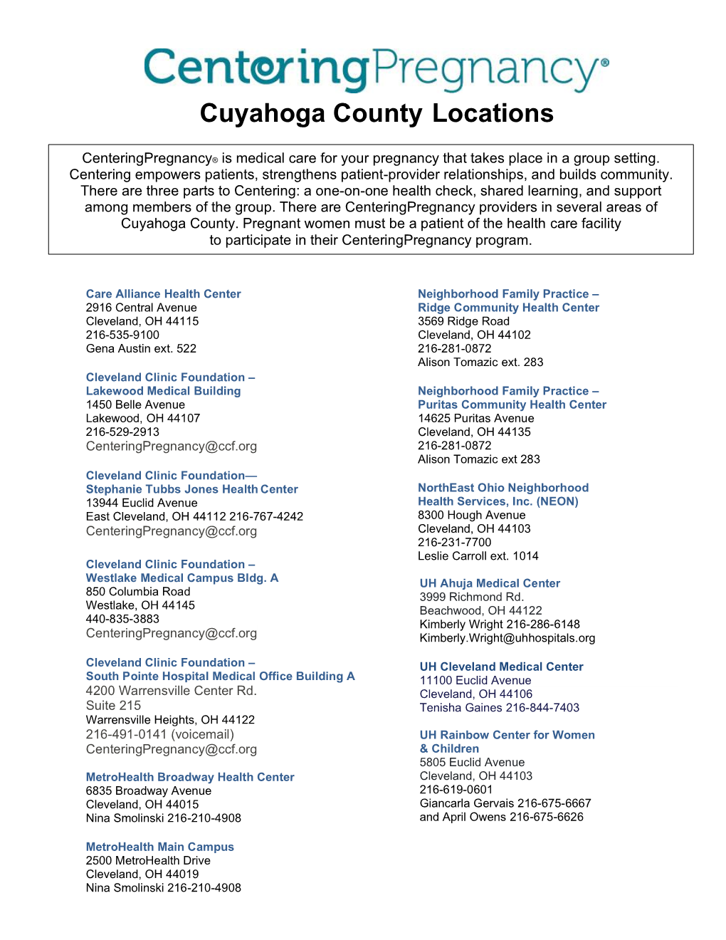 Cuyahoga County Locations