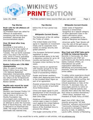 June 19, 2008 the Free-Content News Source That You Can Write! Page 1