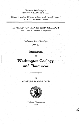 Introduction to Washington Geology and Resources