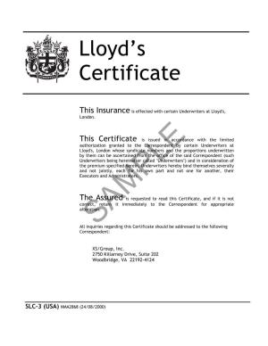 Lloyd's Certificate