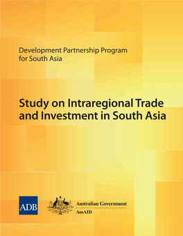 Study on Intraregional Trade and Investment in South Asia