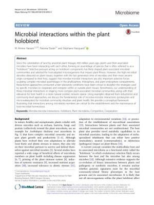 Microbial Interactions Within the Plant Holobiont M