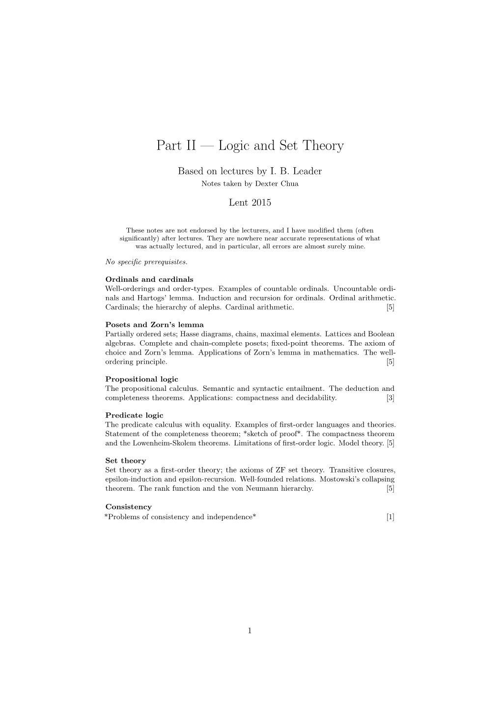 Logic and Set Theory