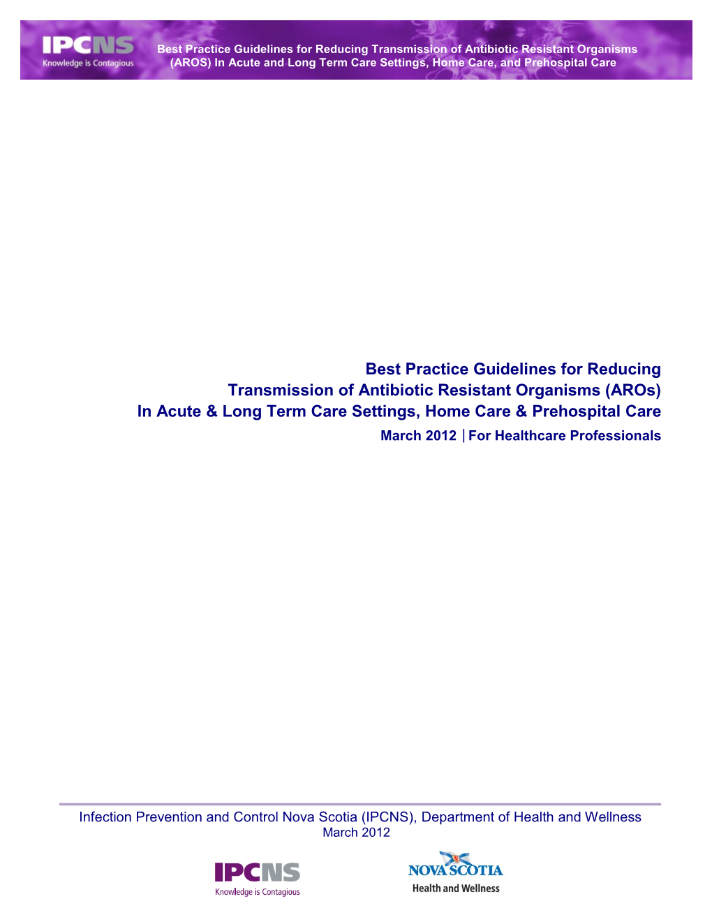 MRSA and VRE Best Practices Document