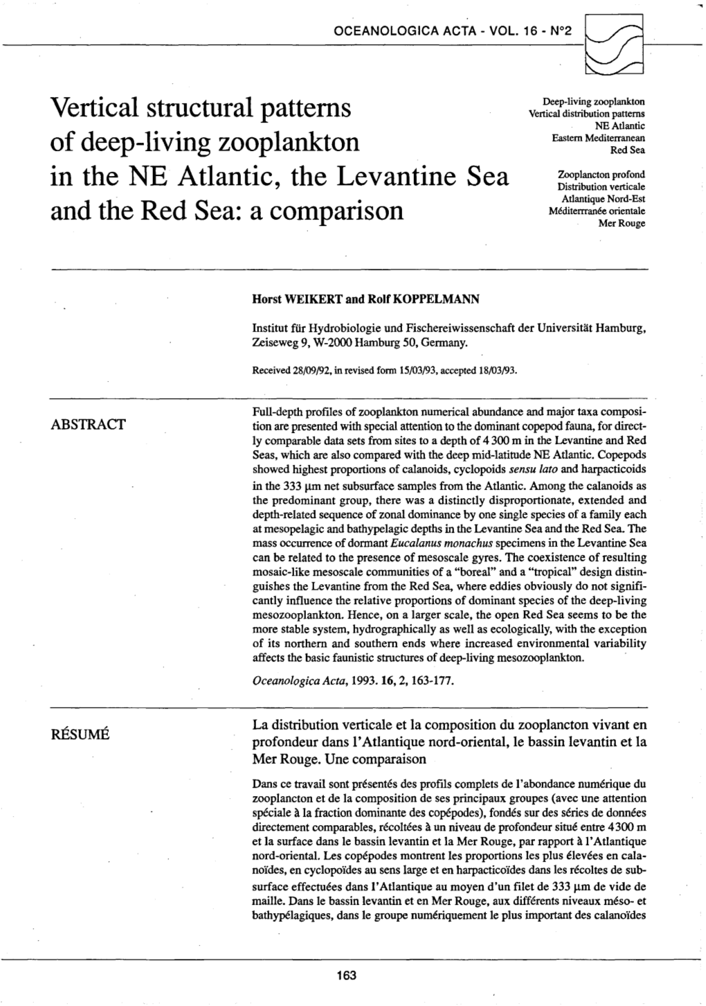 Vertical Structural Patterns of Deep-Living Zooplankton