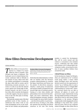 How Elites Determine Development