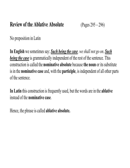 Review of the Ablative Absolute (Pages 295 – 296)