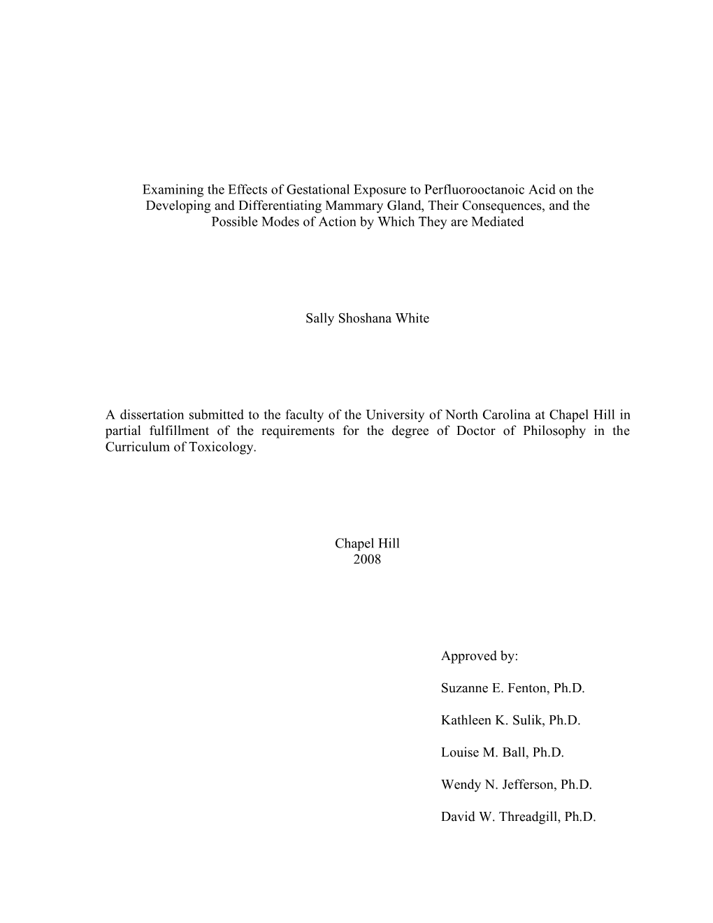 Final First Pages of Swhite Dissertation