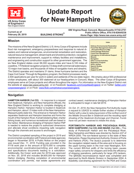 Update Report for New Hampshire Defense Environmental Restoration Program