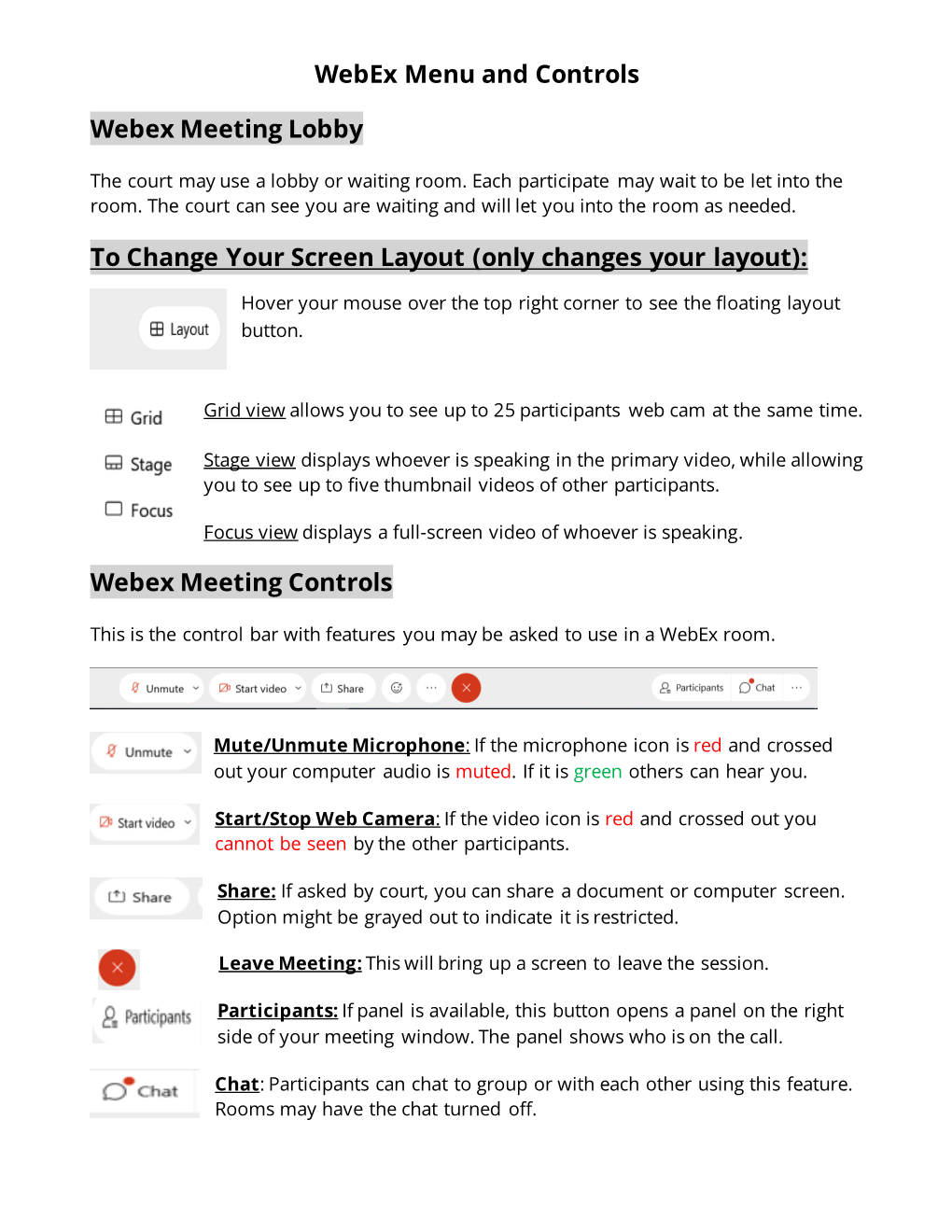 (Only Changes Your Layout): Webex Meeting Controls