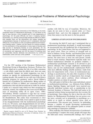 Several Unresolved Conceptual Problems of Mathematical Psychology