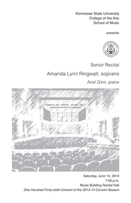 Senior Recital: Amanda Lynn Ringwalt, Soprano