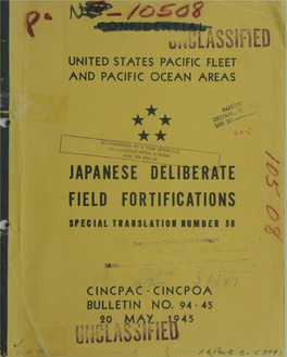 Japanese Deliberate Field Fortifications Special Translation Number 58