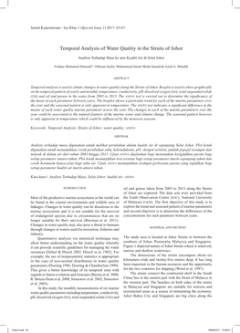 Temporal Analysis of Water Quality in the Straits of Johor