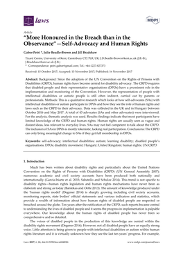 Self-Advocacy and Human Rights