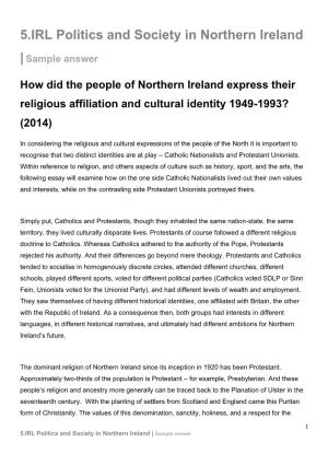 5.IRL Politics and Society in Northern Ireland